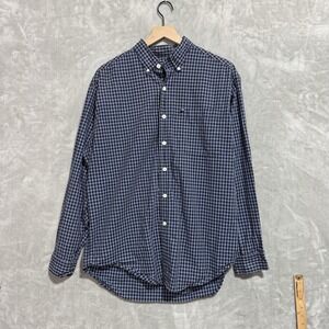 Ralph Lauren Jean's Co Button Down Shirt‎ Men's Medium Blue Black Plaid Collar